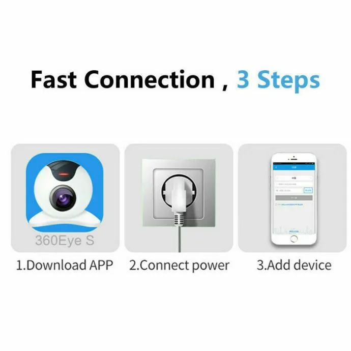 okretljiva hd kamera 360 stupnjeva wifi wireless vanjska - slika 2