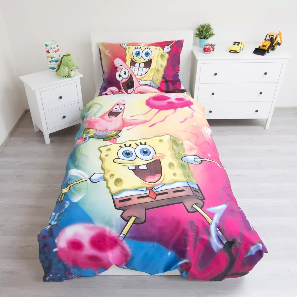 spongebob ‘bikini bottom’ dječja posteljina, 140×200 cm - slika 2