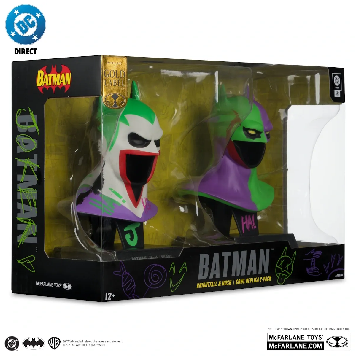 mcfarlane gold label – batman knightfall & hush cowl replicas - slika 6