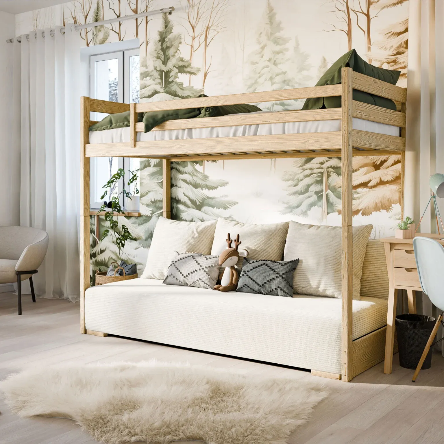 dječji krevet na kat s kaučem sofino 200×90/140×200 - slika 8