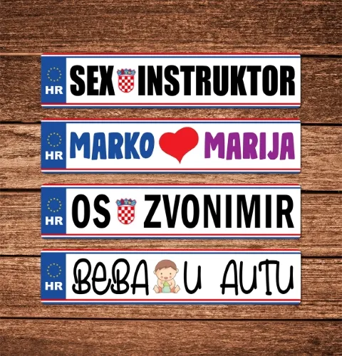 Šaljiva registarska pločica - Osijek