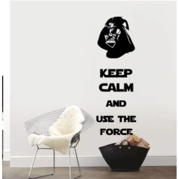 zidna naljepnica keep calm and use the force 100x35cm - slika 2