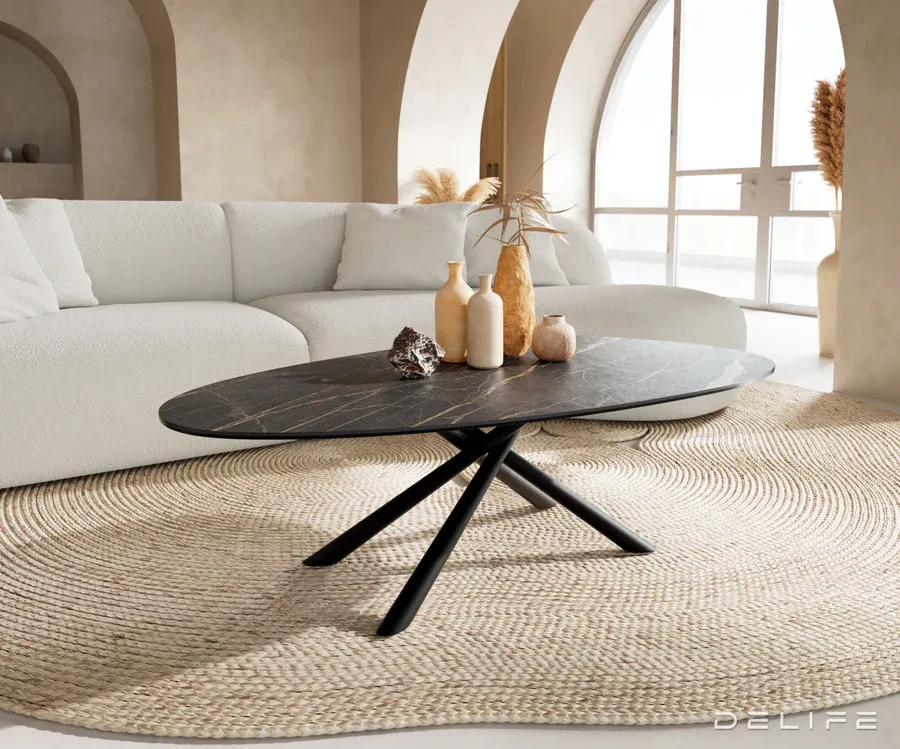 Klub stolić Edge 140x75cm, Materijal: Keramika Laminam Noir Desir - Čakovec