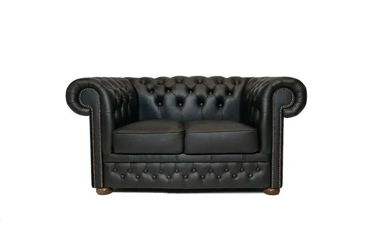 Chesterfield Dvosjed First Class Leather | 2-sjedišta | Shiny Black - Ježdovec, Zagreb
