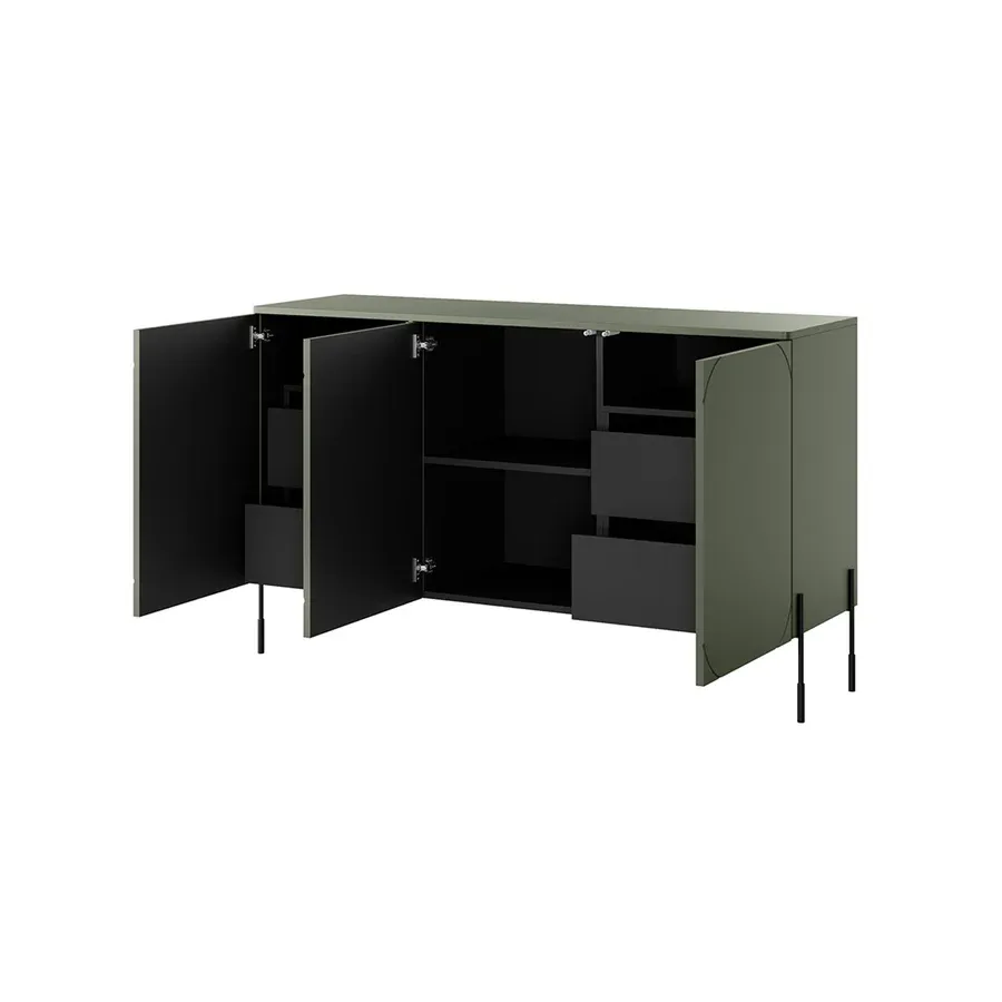 komoda sonatia 150cm, 3 vrata i 4 ladice, materijal: mdf - slika 3