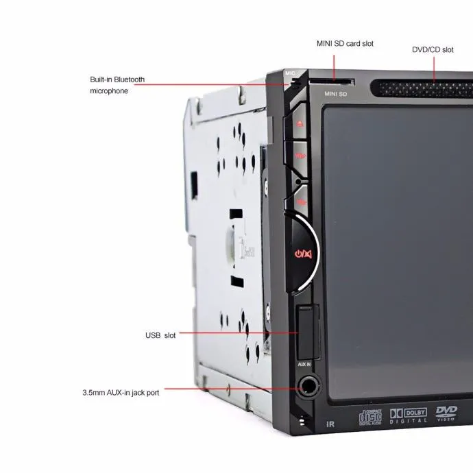 2din auto radio dvd, aux, mp3, usb,sd kartica, bluetooth + daljinski - slika 7