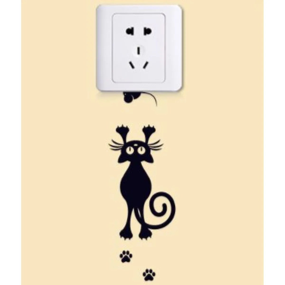 (5 kom) naljepnica za utičnice i prekidače curious cats - slika 5