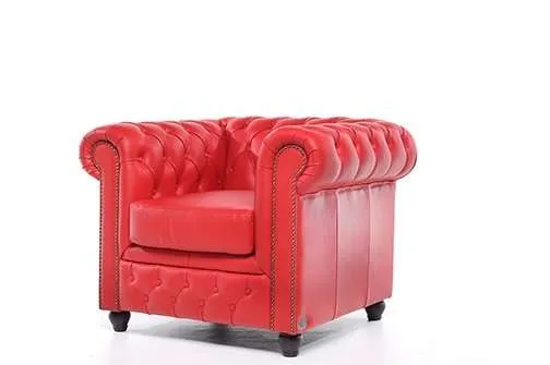 chesterfield fotelja original leather | 1-sjedište | red - slika 3