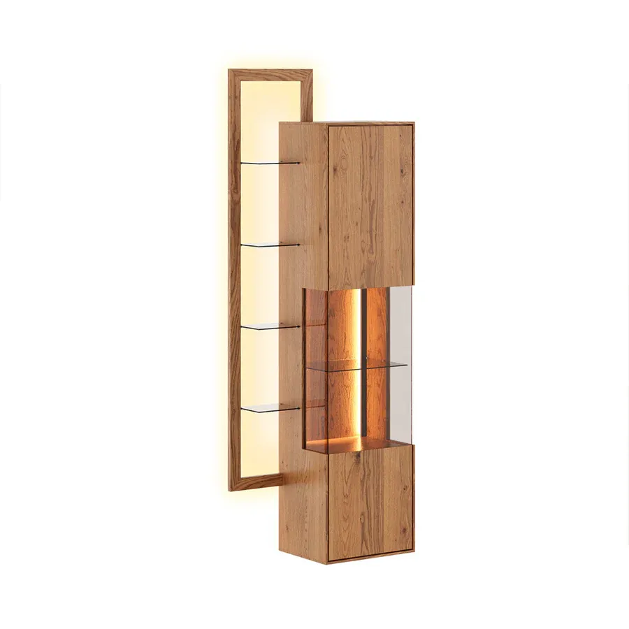 Vitrina Collodi 73x195cm, Materijal: Masivno Drvo Hrast - Čakovec