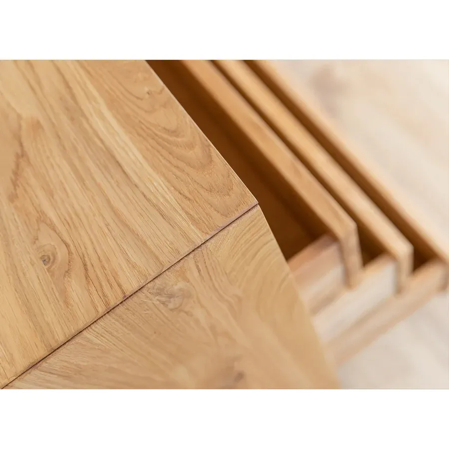 komoda modern loft 120,50x45cm, materijal: masivno drvo hrast - slika 14