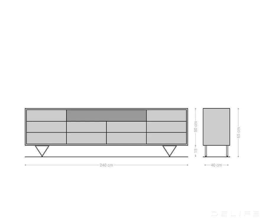 komoda eloi 240x40cm, materijal: bagrem - slika 8