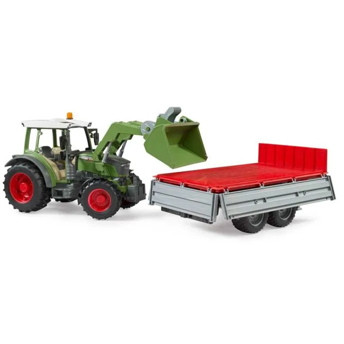 bruder fendt vario 211 s prednjim utovarivačem i kiper prikolicom - slika 5
