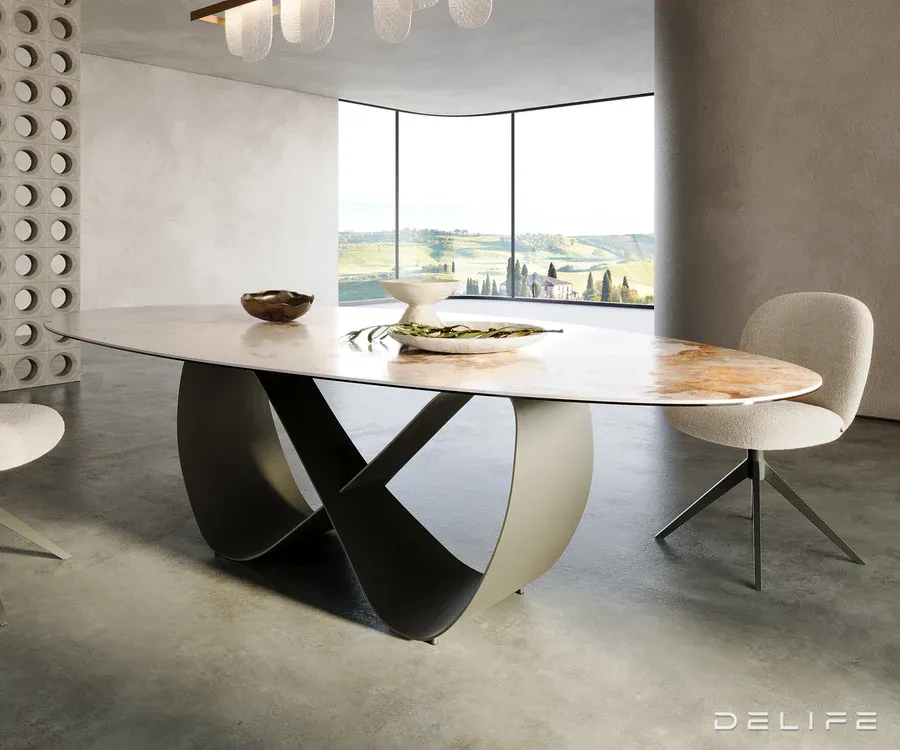 blagovaonski stol edge 280x130cm, materijal: keramika minas melange - slika 6