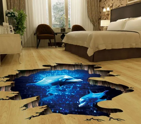 3d wall sticker delfini dimenzije 90x60 cm - slika 3