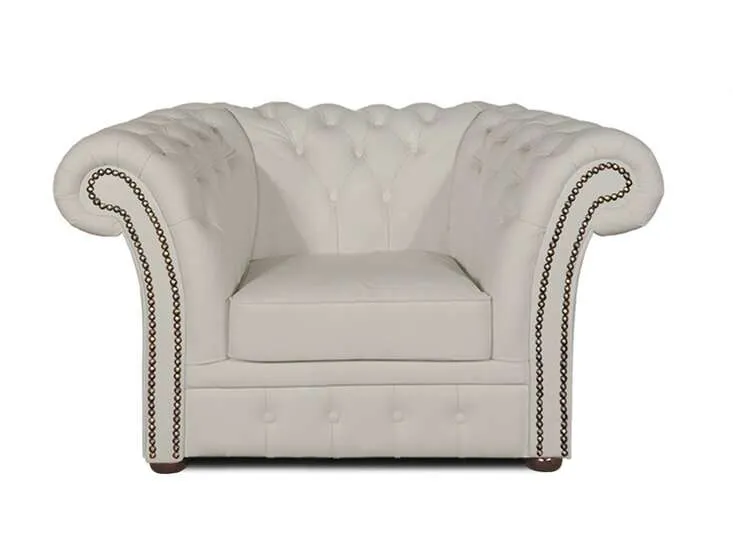 Chesterfield Fotelja Winfield Basic Leather | 1-sjedište | White - Ježdovec, Zagreb