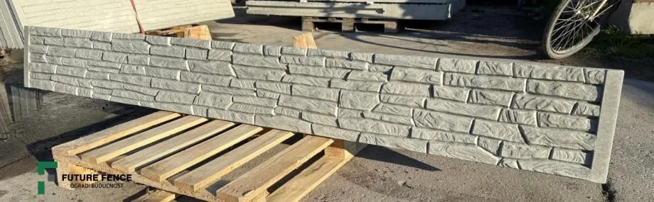 betonski parapet za panel ogradu 2d/3d - novo - imitacija kamena - slika 3