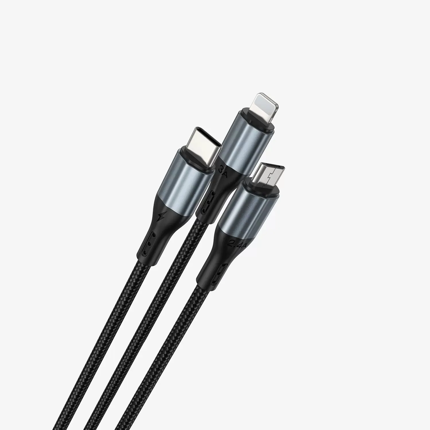 3-u-1 3a višenamjenski usb alu kabel za punjenje telefona max bwoo - slika 5