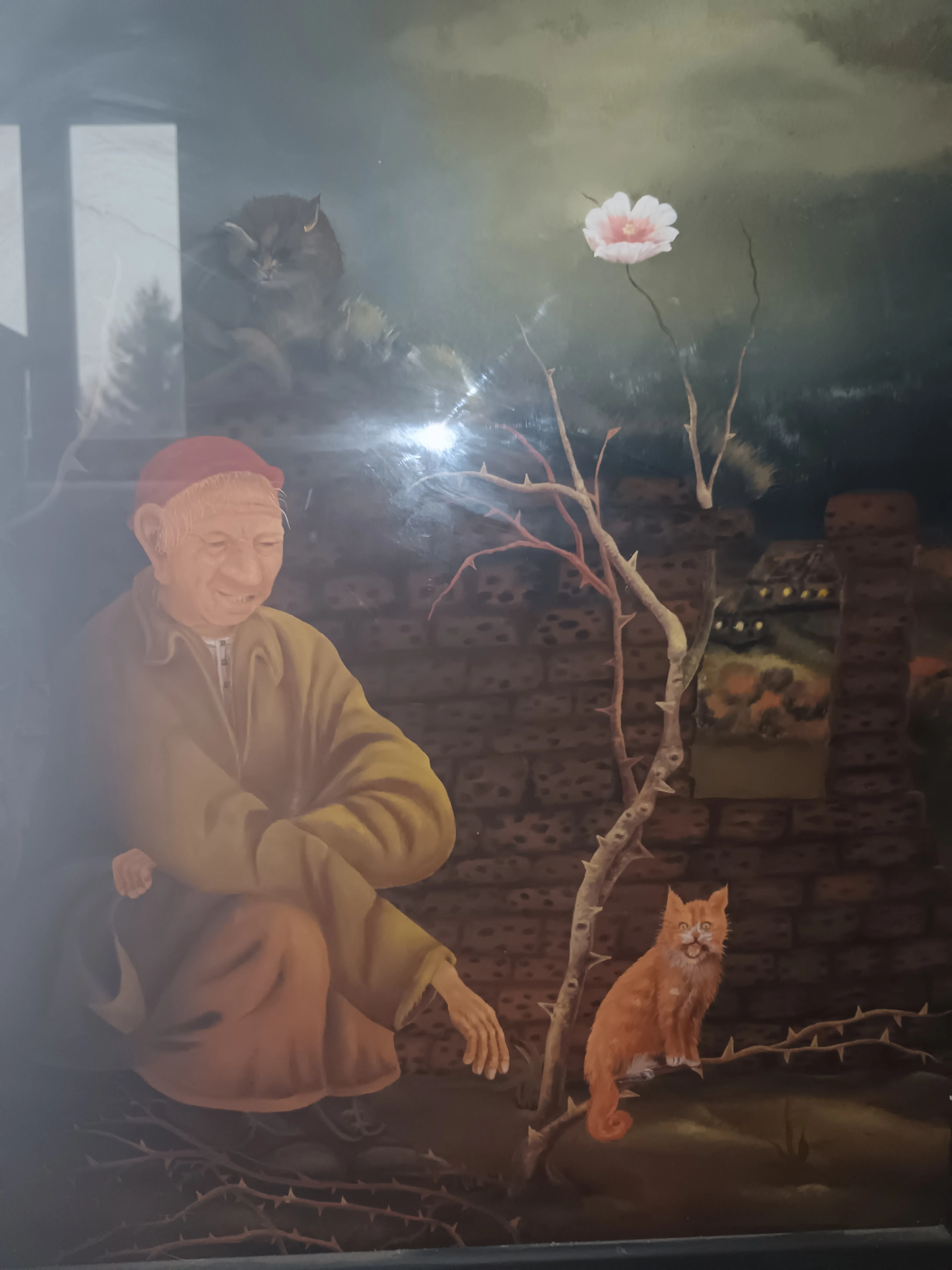prodajem ručno oslikanu sliku na staklu (hinterglas tehnika) - slika 3