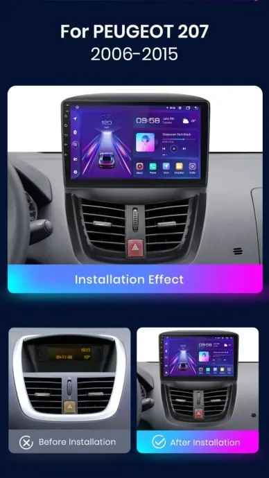 original android za peugeot 207 2006-2015 multimedija gps + kamera - slika 6