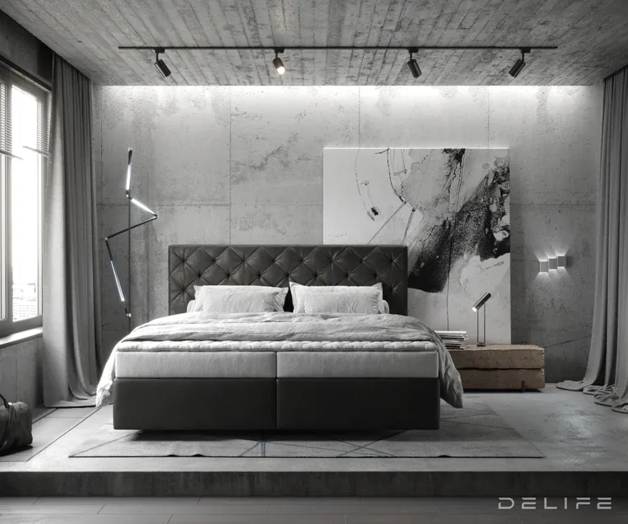 box spring krevet dream-great s madracem i nadmadracem-chesterfield - slika 2