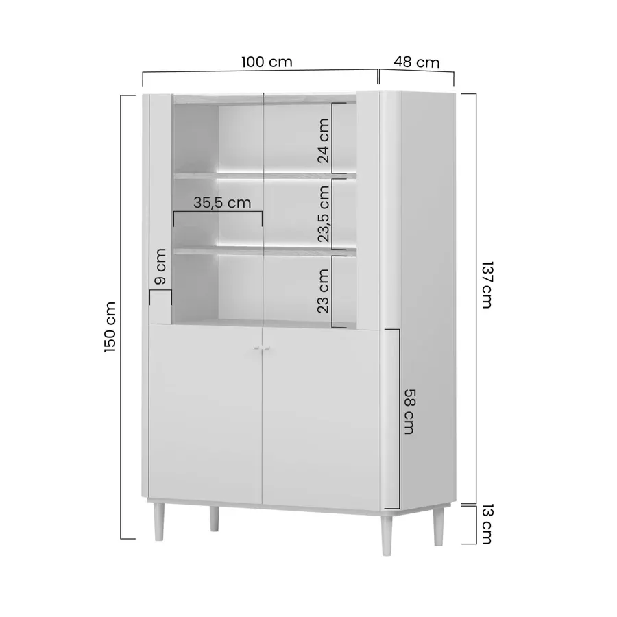 vitrina elivo 100cm, materijal: mdf,melaminska ploča - slika 8