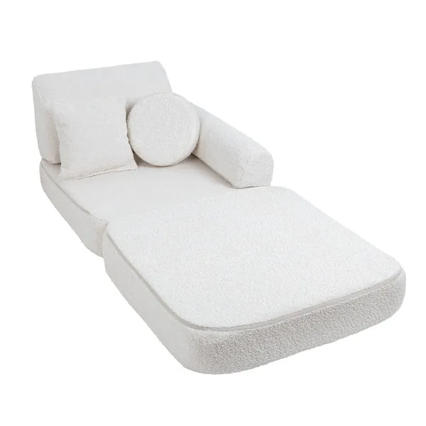 srednja modularna sofa za djecu - bijela bukle - slika 3