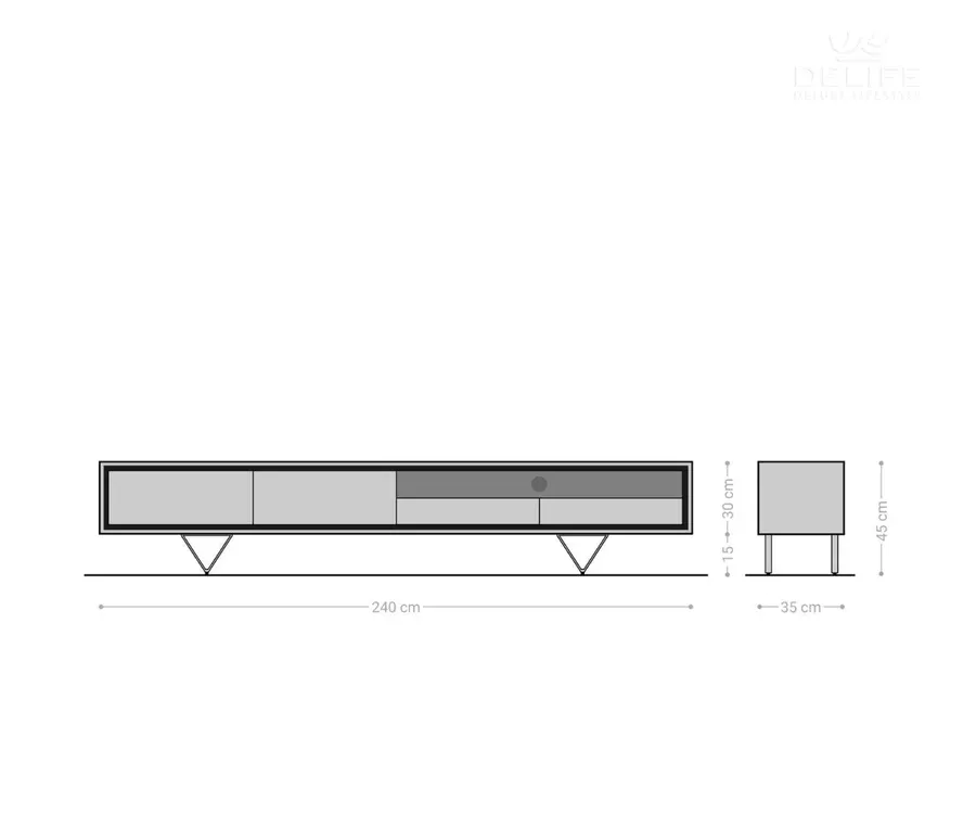 komoda stonegrace 240cm, materijal: bagrem - slika 7