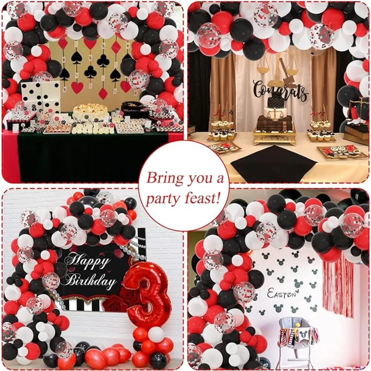 luk od balon - red and black (120 balona u setu) - slika 11