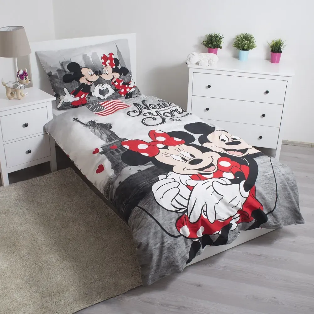 mickey & minnie ‘new york’ dječja posteljina, 140×200 cm - slika 2