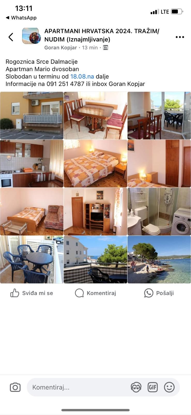 apartman mario rogoznica 2+2 - slika 2