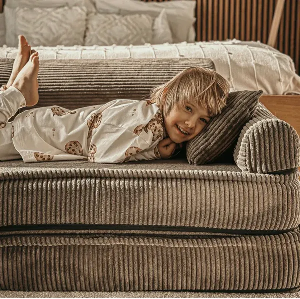 velika modularna sofa za djecu - premium korduro smeđa - slika 8