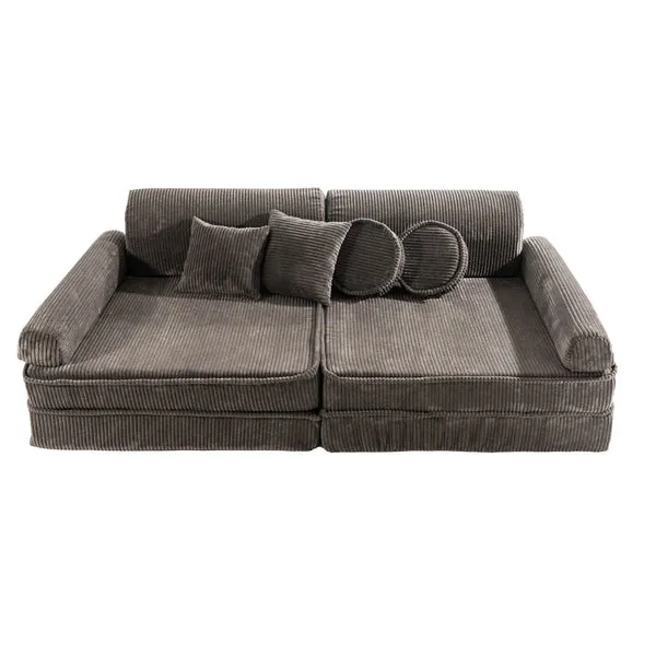 Velika modularna sofa za djecu - Premium korduro smeđa - Zagreb