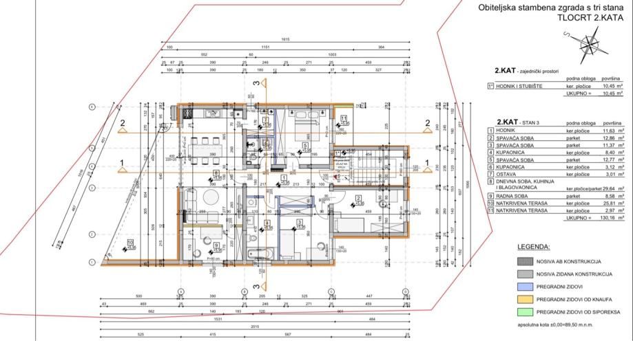 stan: osijek, dubrovačka ul., 130.16 m2, 2.kat, 2.300 €/m2 novogradnja - slika 5