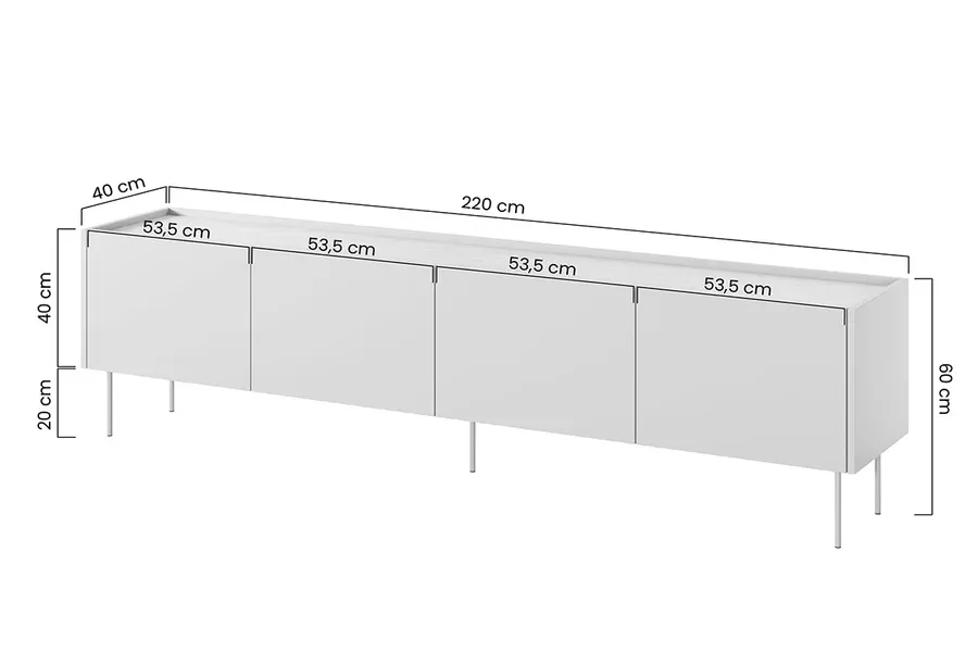 tv komoda desin 220cm, 4 vrata, materijal: mdf - slika 7