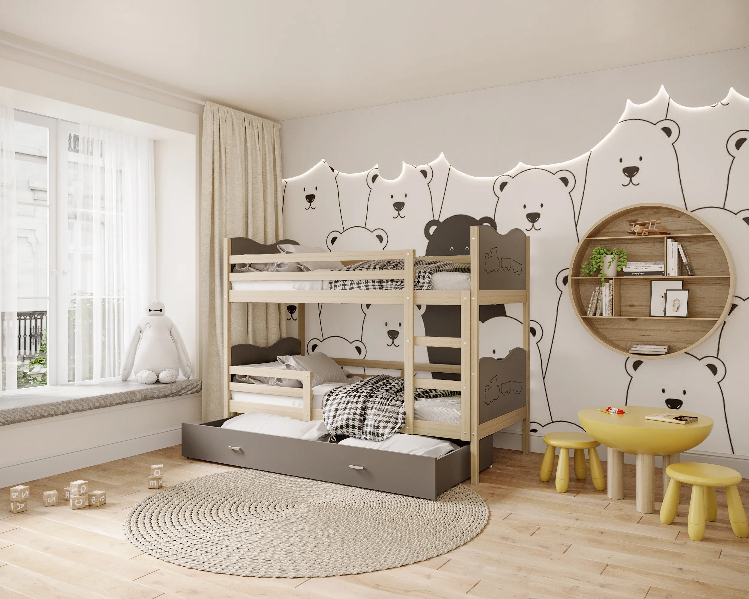 dječji krevet na kat s motivom vlaka 190×80 - slika 3