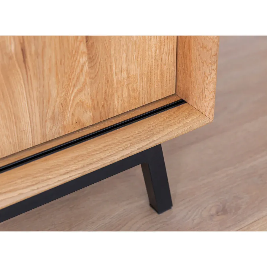 komoda modern loft 101x45cm, materijal: masivno drvo hrast - slika 3