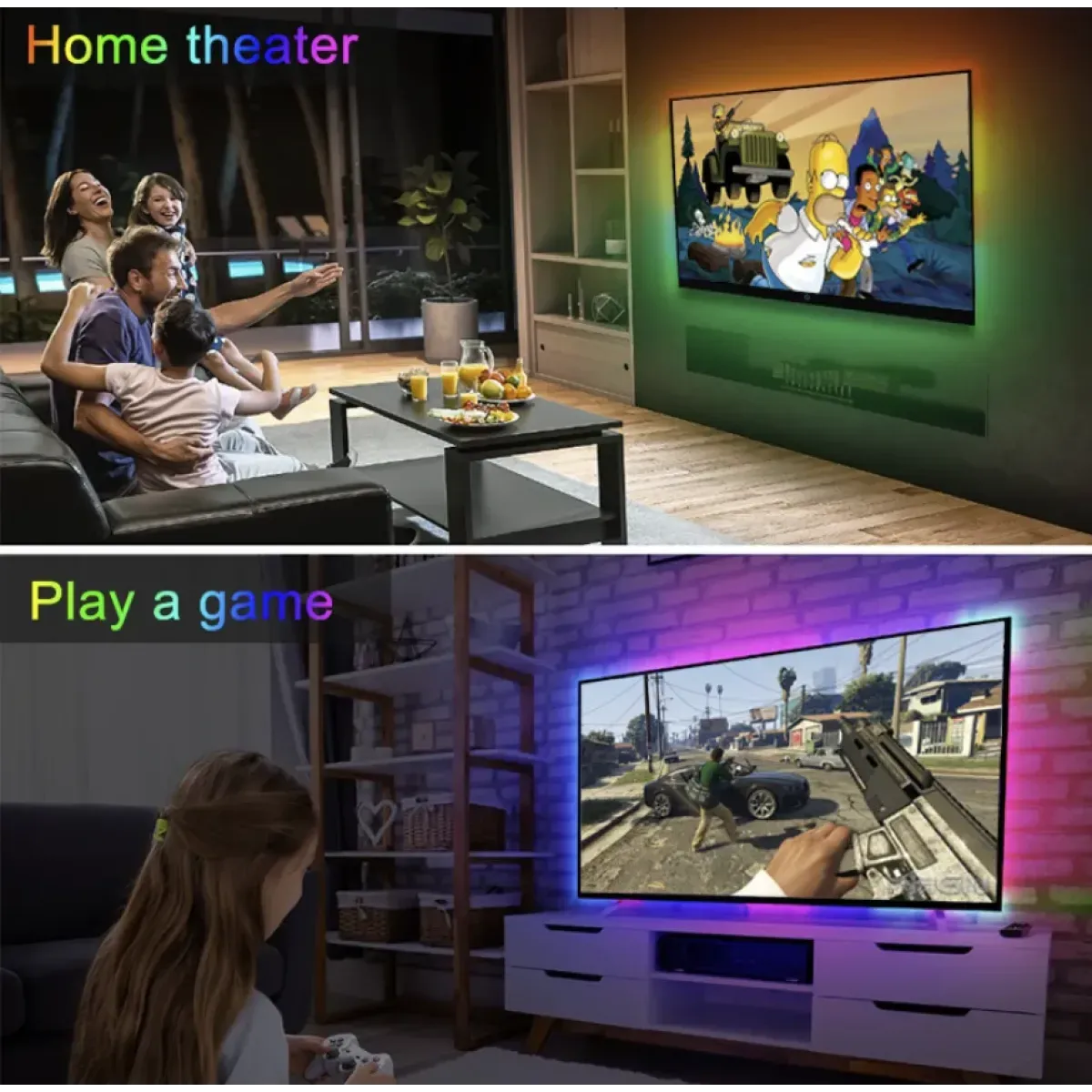 usb led traka 200 cm s daljinskim rgb relax tv - slika 2