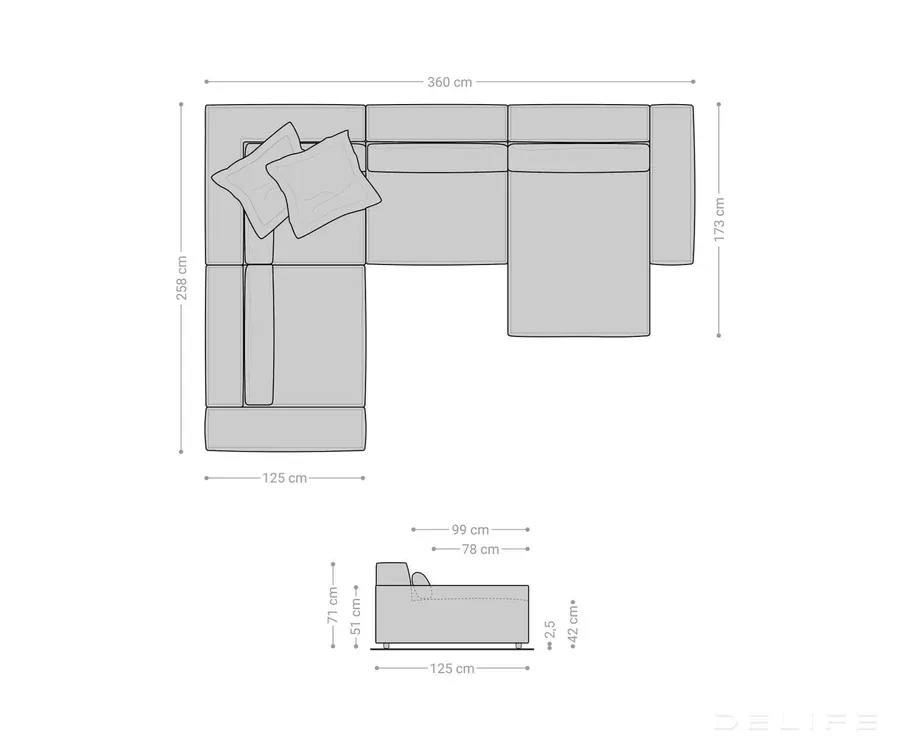 velika kutna garnitura sirpio xl 360x258cm, materijal: boucle - slika 7