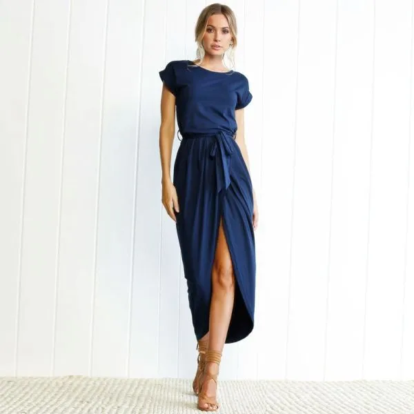 haljina kratkih rukava summer boho - slika 2