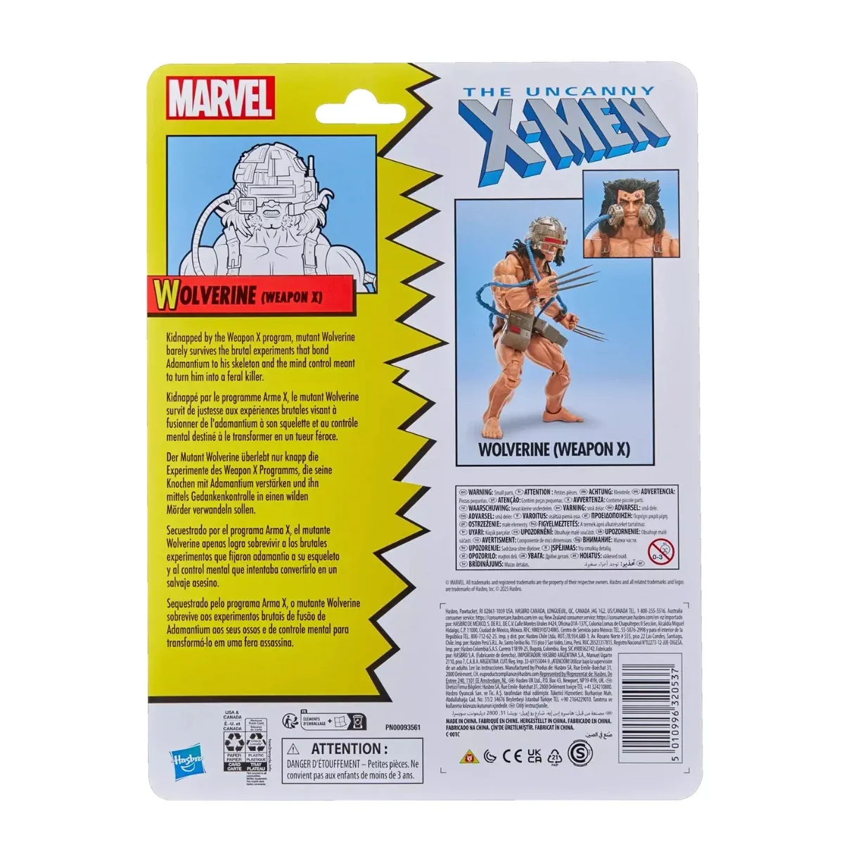 marvel legends series: x-men – wolverine (weapon x) figura, 15cm - slika 9
