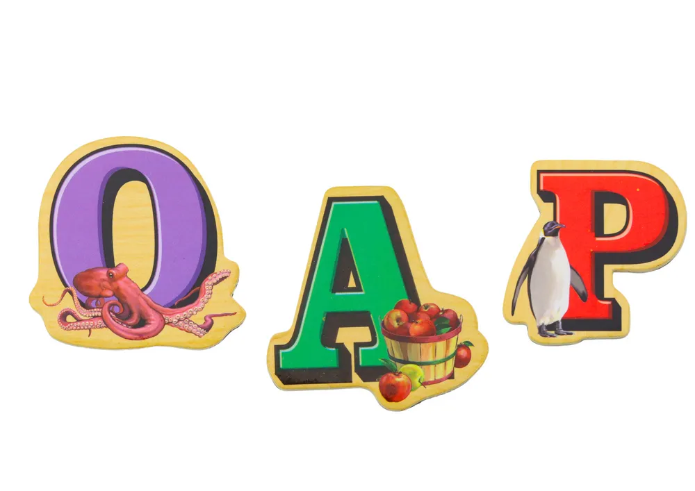 set of wooden letters pictures magnets 26 pieces - slika 3