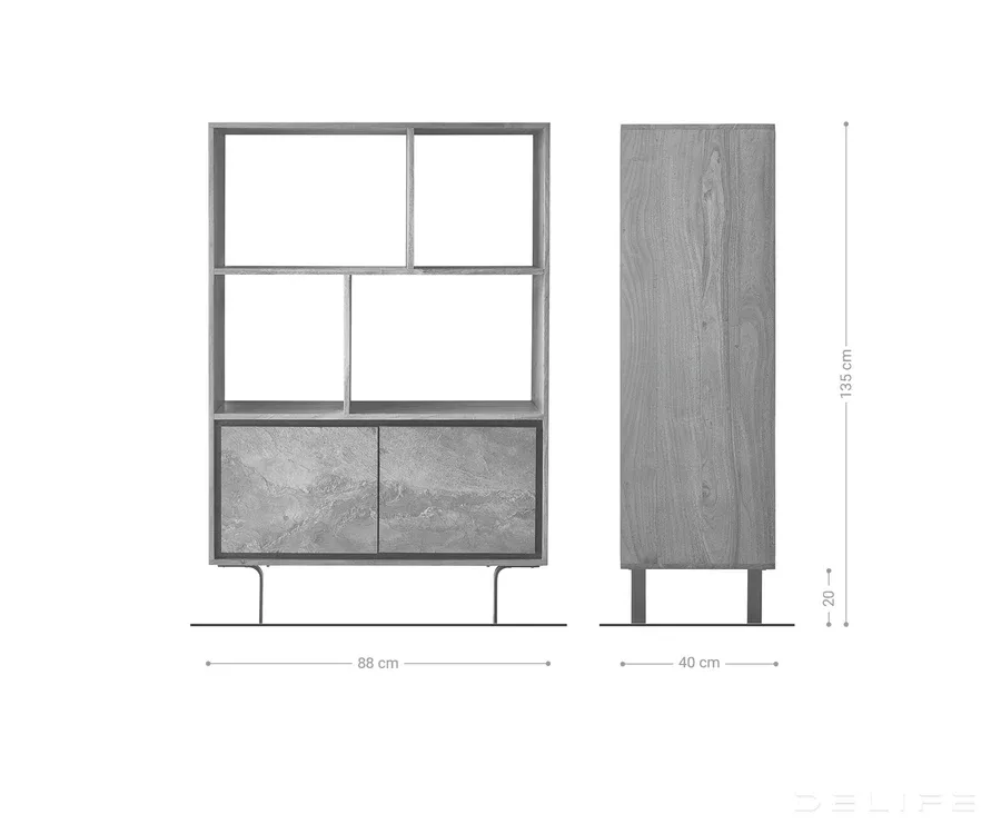 visoka komoda juwelo 88x135cm, materijal: bagrem - slika 9