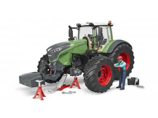 bruder traktor fendt 1050 vario + mehaničar i alat - slika 2