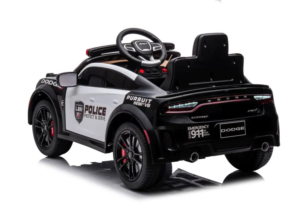 licencirani policijski auto na akumulator dodge charger - crno/bijeli - slika 10
