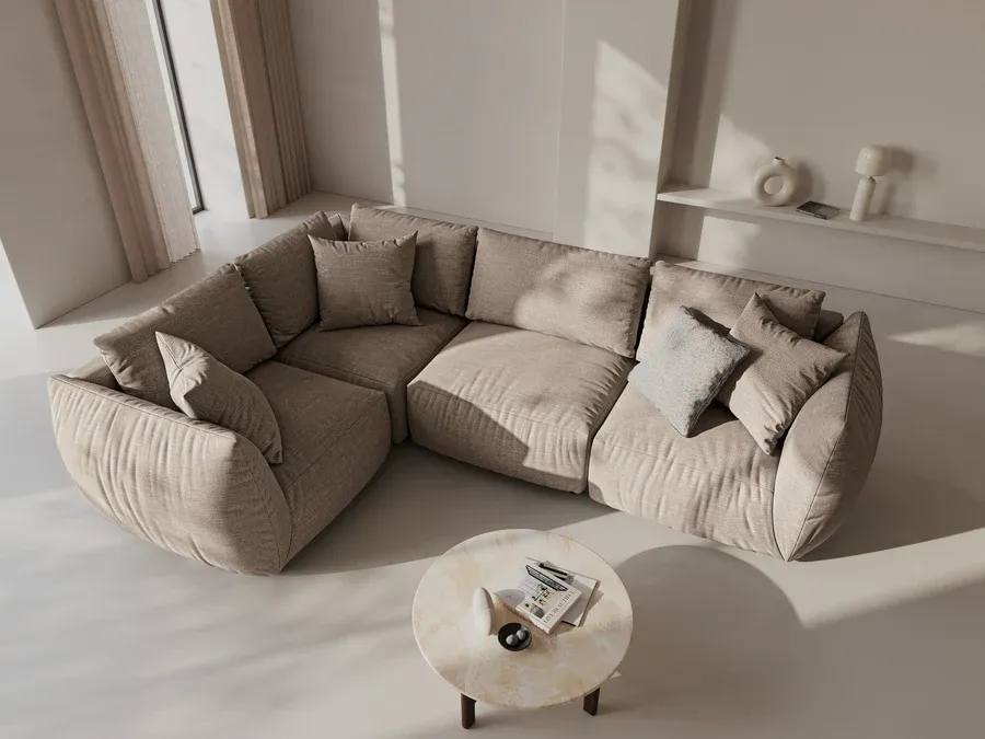 kutna garnitura chris 295x210cm, materijal: strukturirana tkanina - slika 5