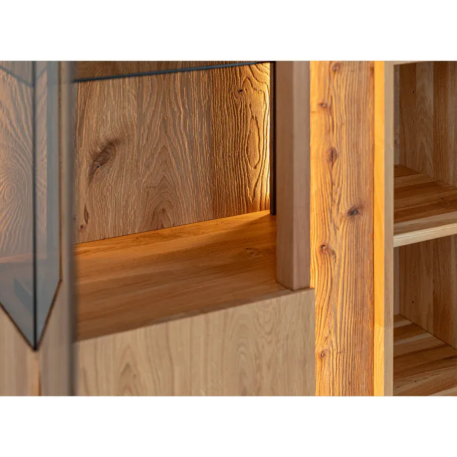 vitrina collodi 85x140cm, materijal: masivno drvo hrast - slika 4