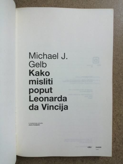 michael j. gelb – kako misliti poput leonarda da vincija (b60) - slika 2
