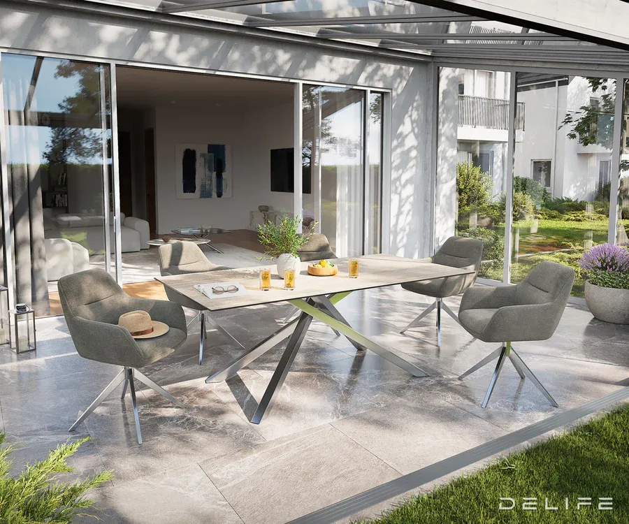 outdoor stol edge 200x100cm, materijal: keramika travertino bianco - slika 6