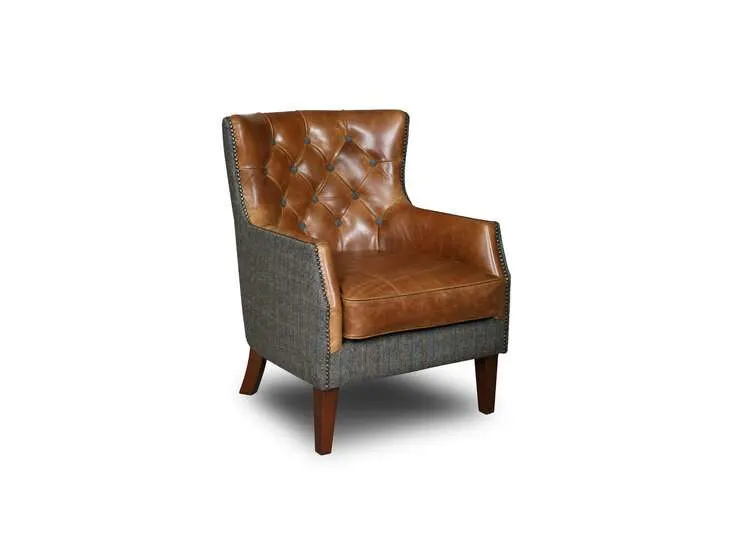 chesterfield harris tweed sedum fotelja - slika 2