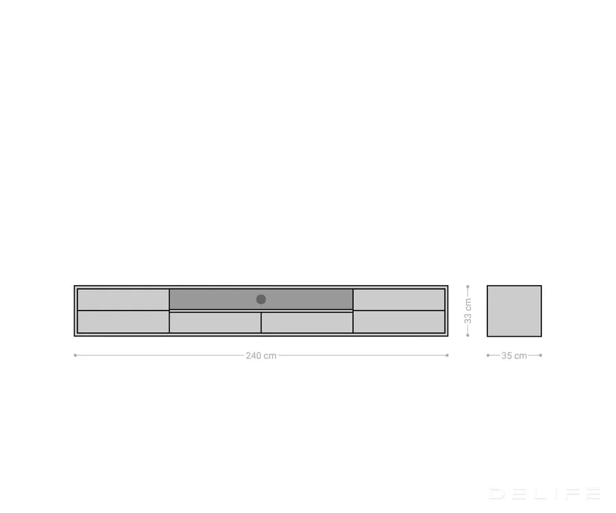 tv komoda eloi 240x33cm, materijal: bagrem - slika 6